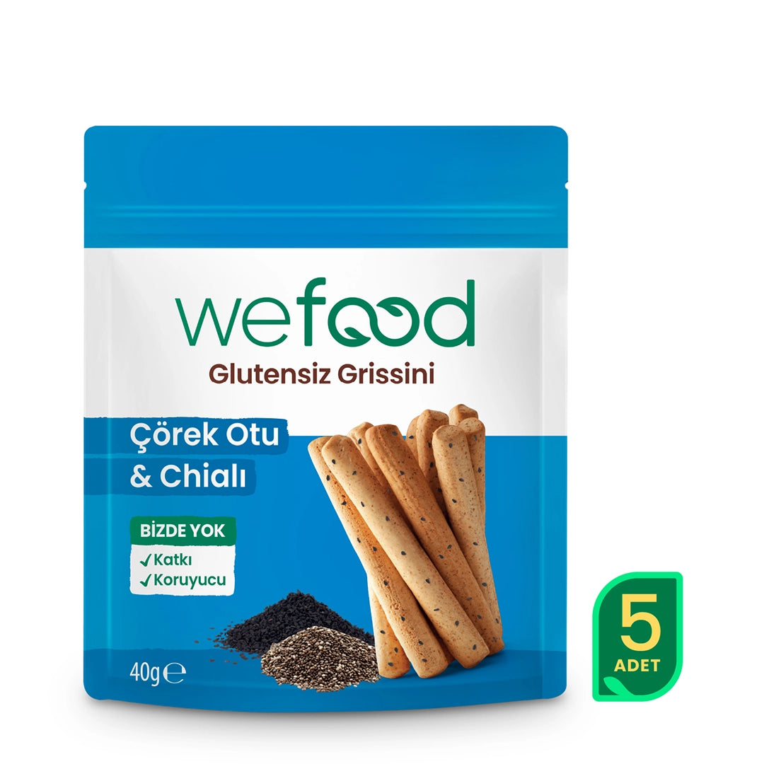 Wefood Glutensiz Grissini Çörekotu & Chia 40 g 5'li